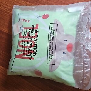 FREE W/ PURCHASE~ "NOEL" Holiday Deer Square Thin Throw Pillow - Lime Green